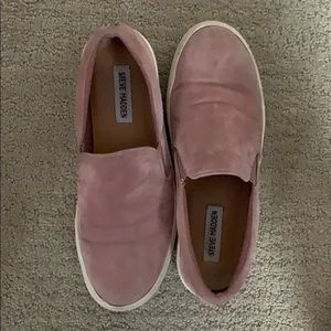 Pink Suede Steve Madden Gills Slip Ons